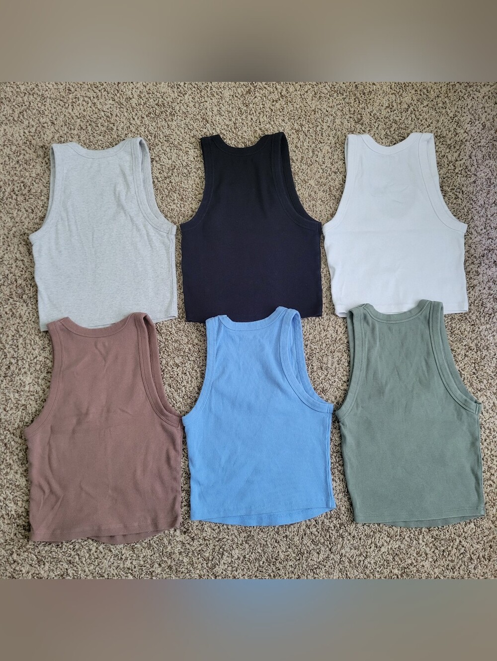 Abercrombie & Fitch Tank Top Rib Scoop Neck Black White Gray Blue Green Small - Picture 8 of 8